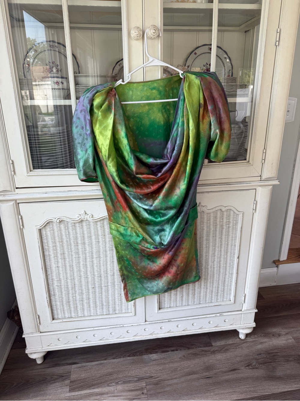 Emanuel Ungaro silk draped dress Vintage Made In Italy Designer Size 8